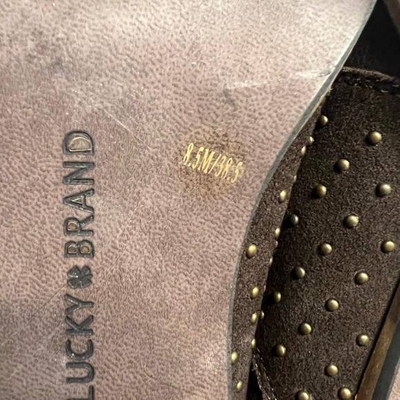 Lucky Brand chocolate brown leather studded boots size 8.5 - Picture 10 of 12